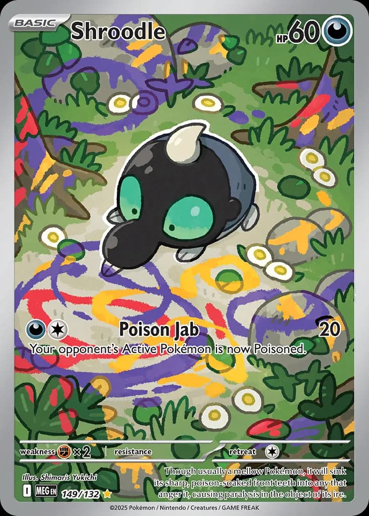Shroodle card front, Mega Evolution 149/132
