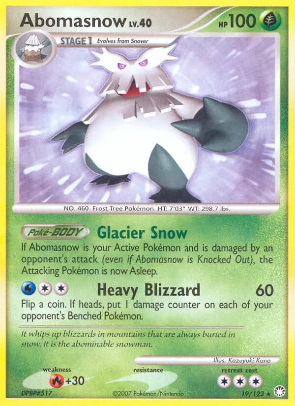 Mysterious Treasures Abomasnow card front, 19/123