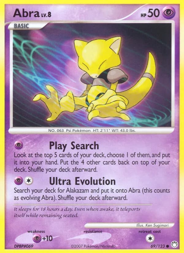 Mysterious Treasures Abra card front, 69/123