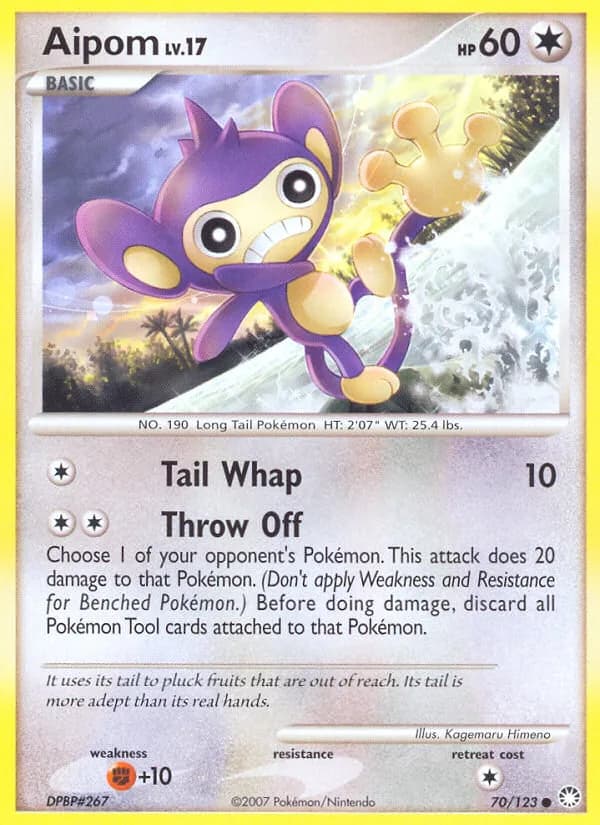 Mysterious Treasures Aipom card front, 70/123