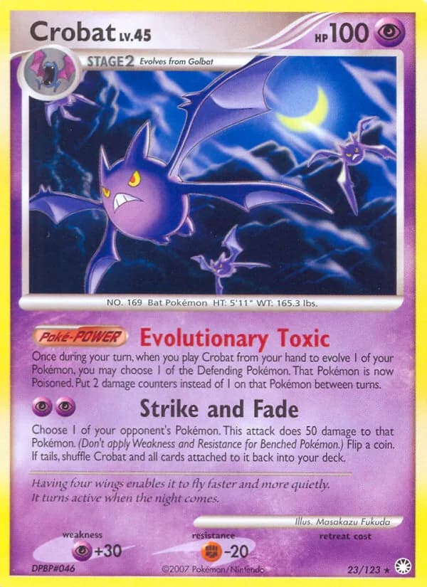 Crobat card front, Mysterious Treasures 23/123
