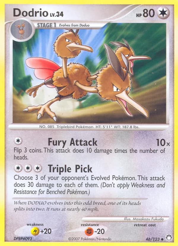 Mysterious Treasures Dodrio card front, 46/123