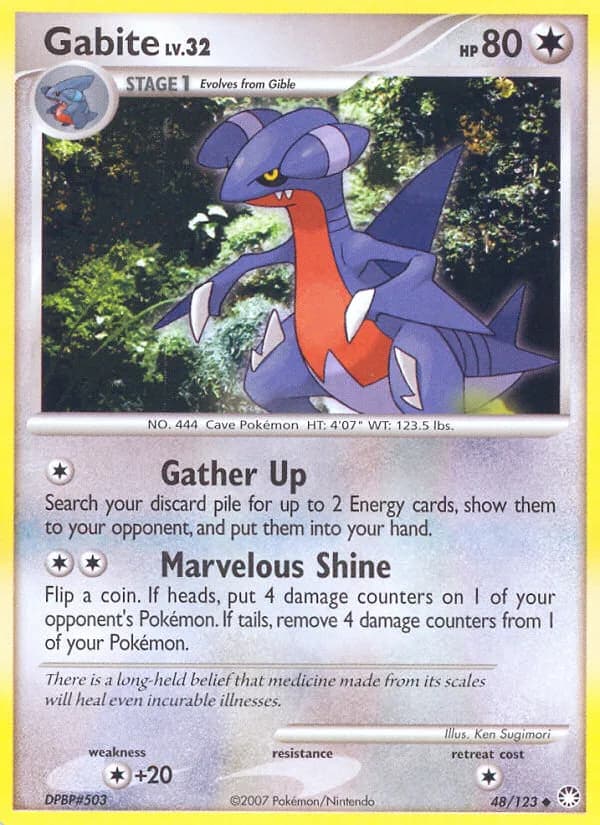 Mysterious Treasures Gabite card front, 48/123