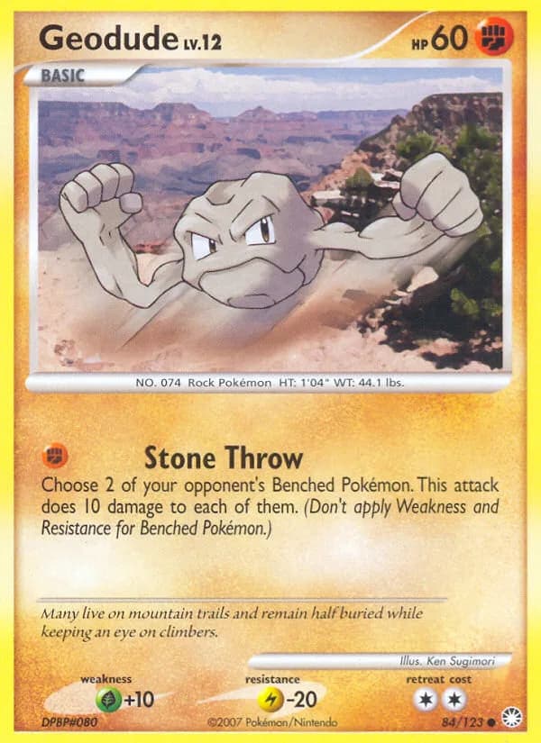 Mysterious Treasures Geodude card front, 84/123