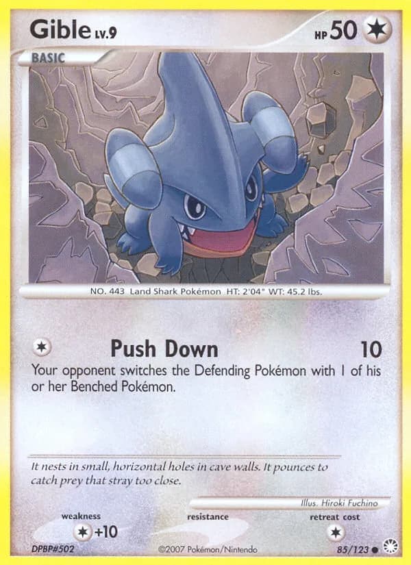 Mysterious Treasures Gible card front, 85/123