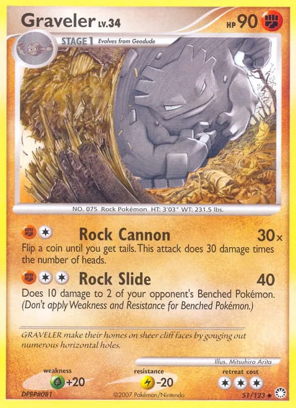 Mysterious Treasures Graveler card front, 51/123