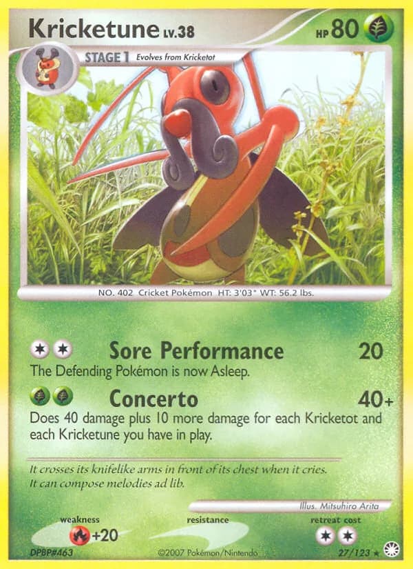 Mysterious Treasures Kricketune card front, 27/123