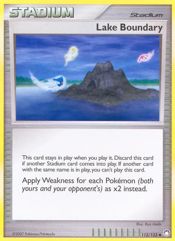 Mysterious Treasures Lake Boundary card front, 112/123