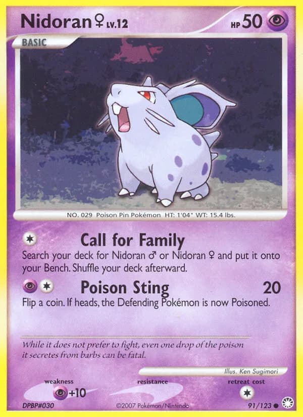 Mysterious Treasures Nidoran ♀ card front, 91/123