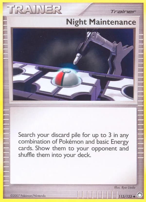 Mysterious Treasures Night Maintenance card front, 113/123