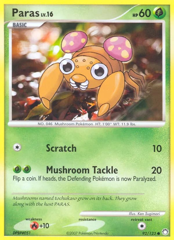 Mysterious Treasures Paras card front, 92/123