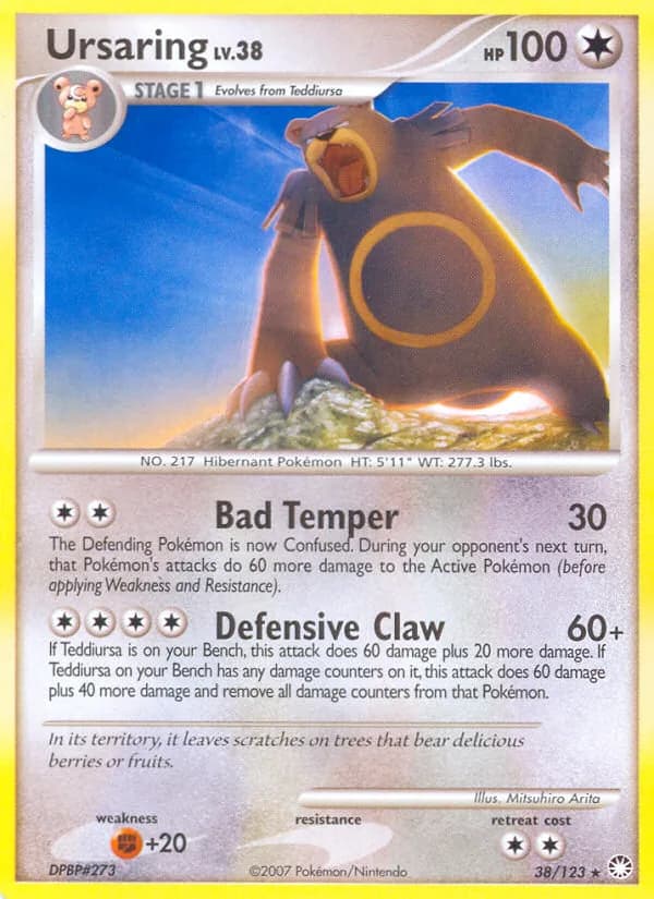 Mysterious Treasures Ursaring card front, 38/123