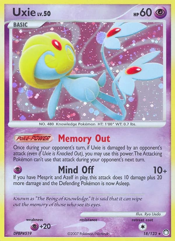 Mysterious Treasures Uxie card front, 18/123