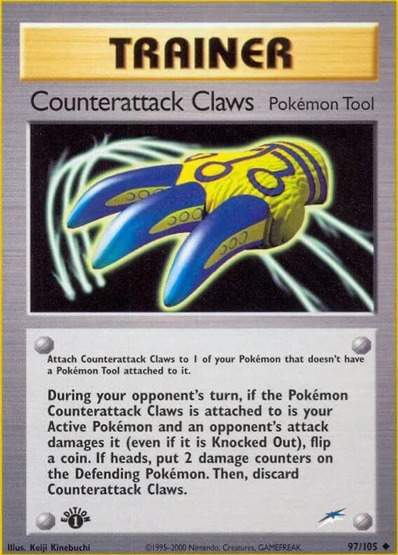 1st Edition Counterattack Claws card front, Neo Destiny 97/105