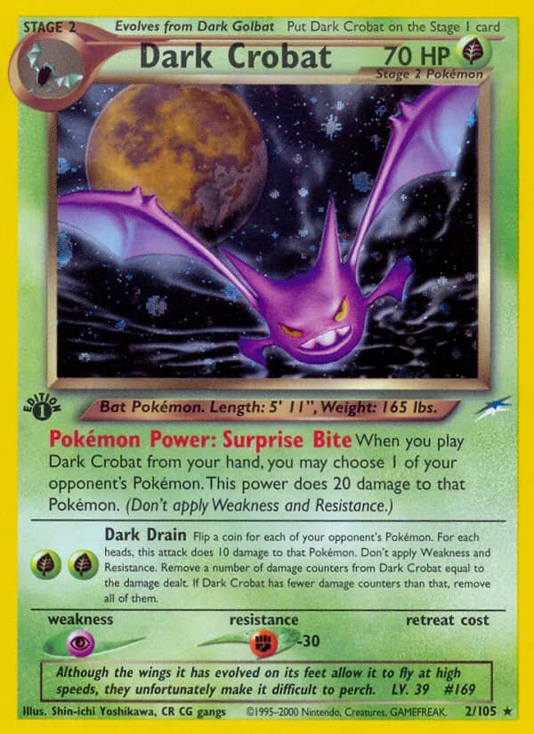 Dark Crobat card front, Neo Destiny 2/105