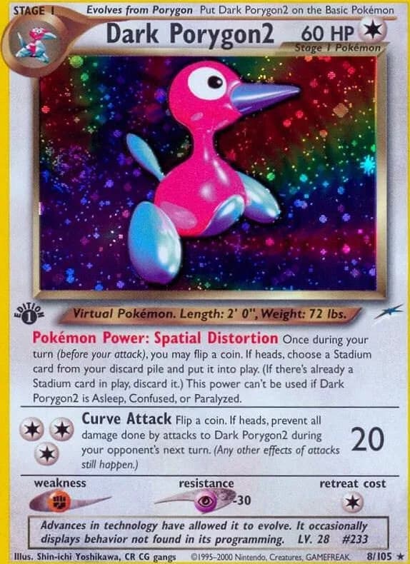 1st Edition Dark Porygon2 card front, Neo Destiny 8/105