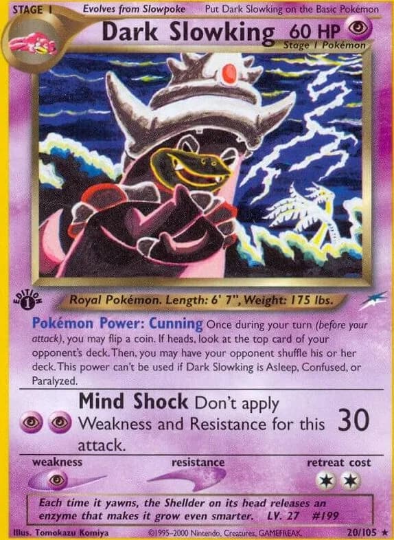 1st Edition Dark Slowking card front, Neo Destiny 20/105