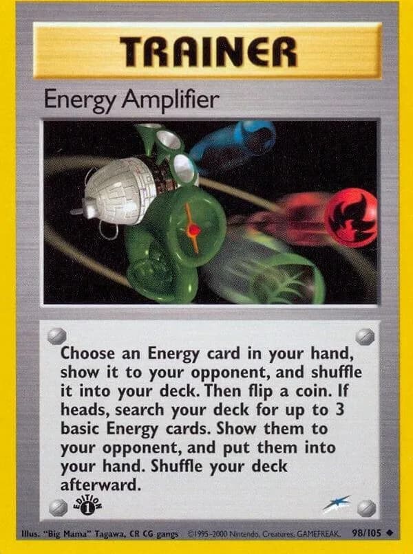 1st Edition Energy Amplifier card front, Neo Destiny 98/105