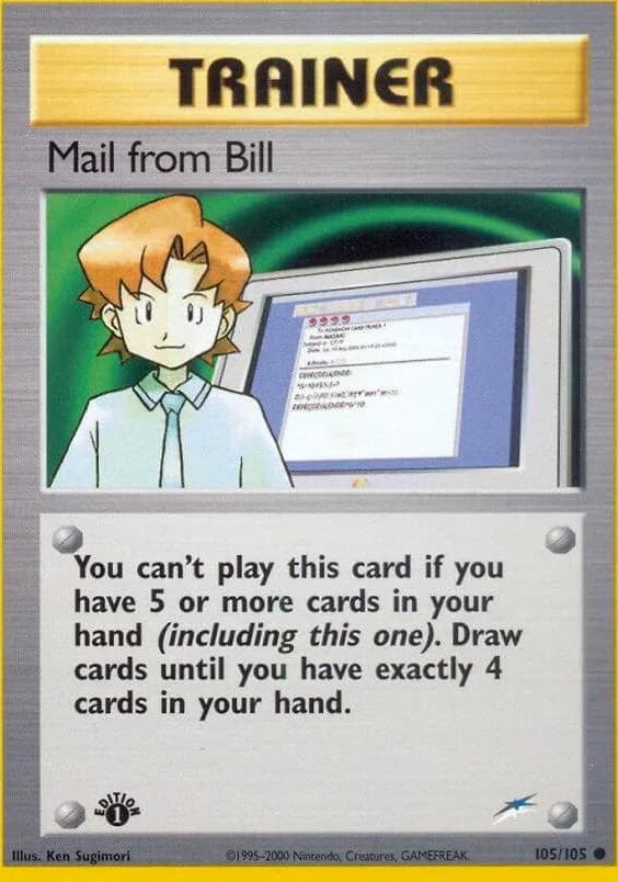 1st Edition Mail from Bill card front, Neo Destiny 105/105