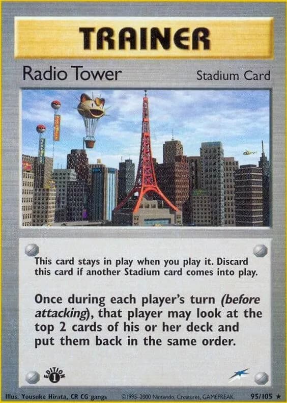 1st Edition Radio Tower card front, Neo Destiny 95/105