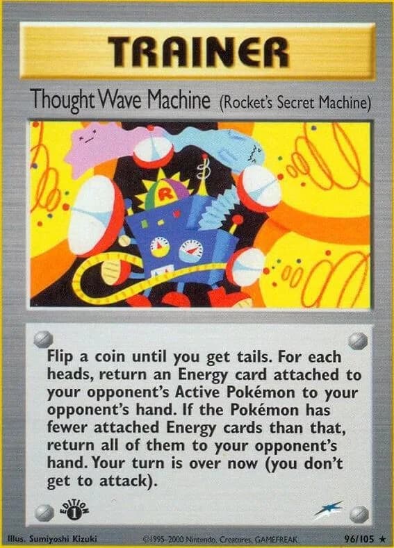 1st Edition Thought Wave Machine card front, Neo Destiny 96/105