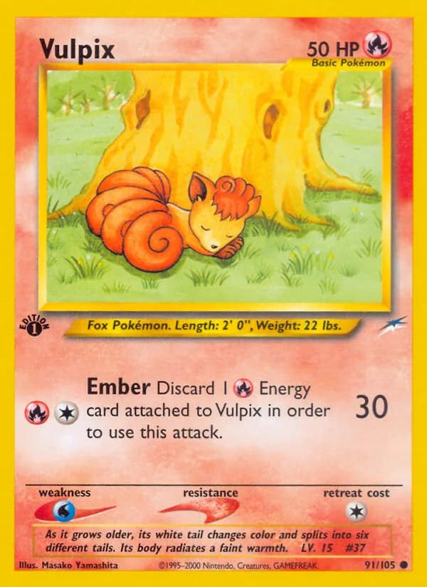 Vulpix card front, Neo Destiny 91/105
