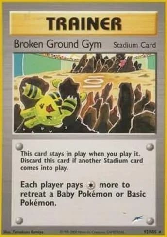 Unlimited Broken Ground Gym card front, Neo Destiny 92/105