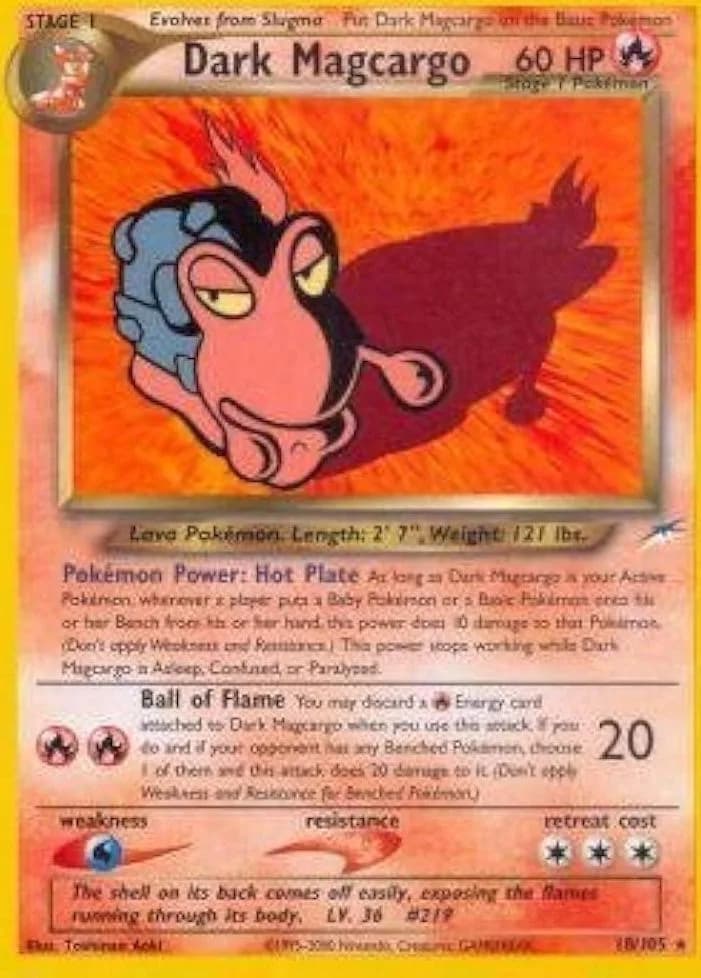 Unlimited Dark Magcargo card front, Neo Destiny 18/105