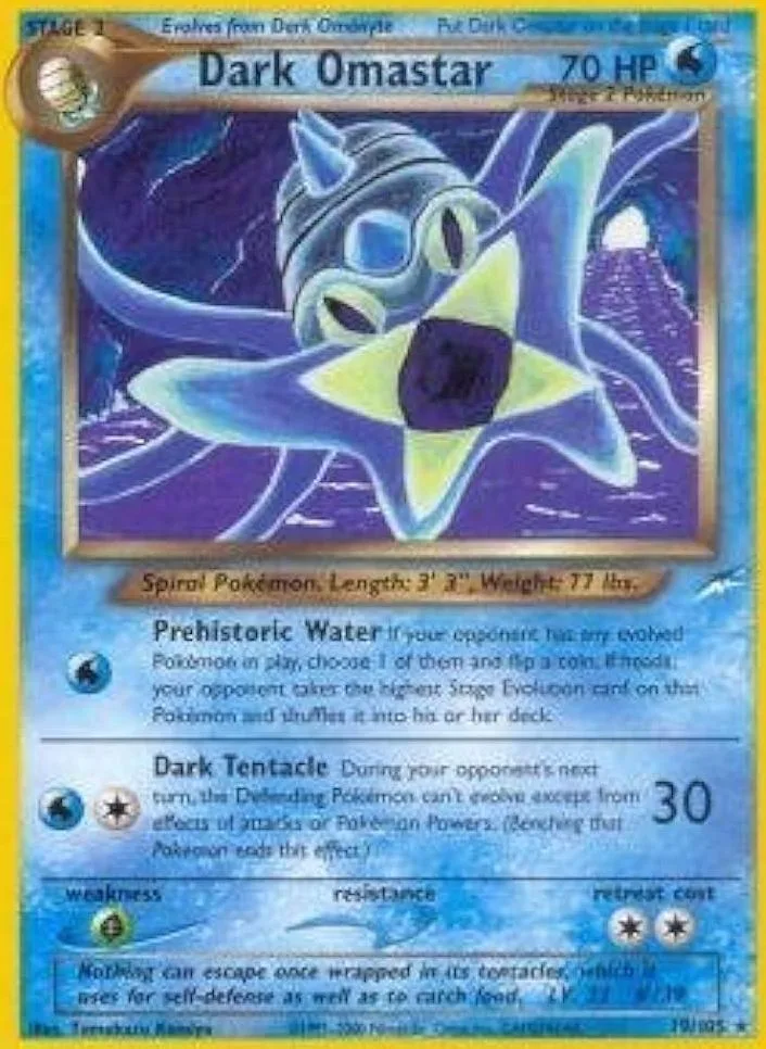 Unlimited Dark Omastar card front, Neo Destiny 19/105