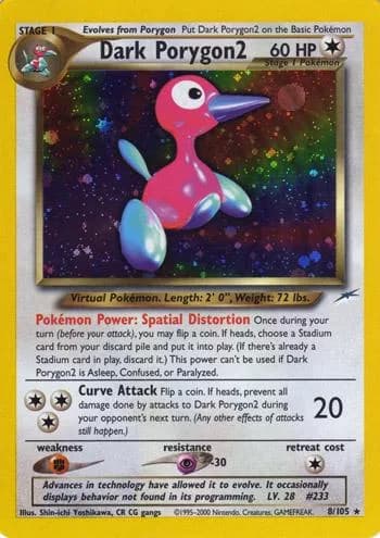 Unlimited Dark Porygon2 card front, Neo Destiny 8/105