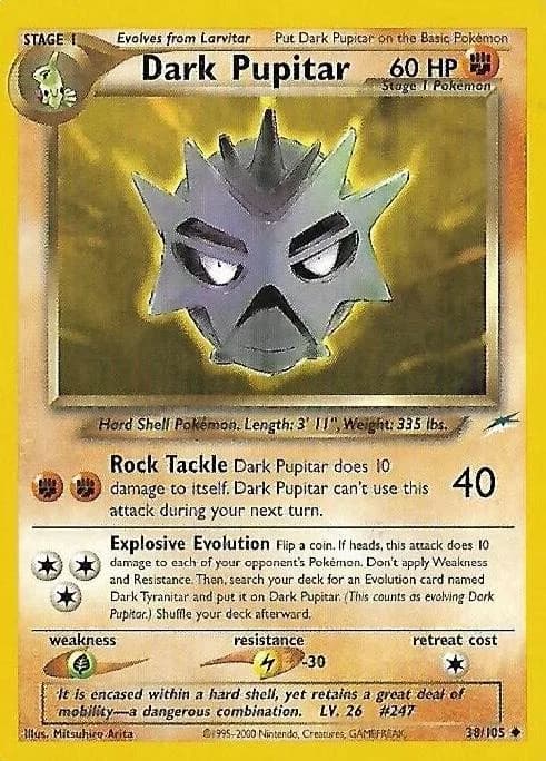 Unlimited Dark Pupitar card front, Neo Destiny 38/105