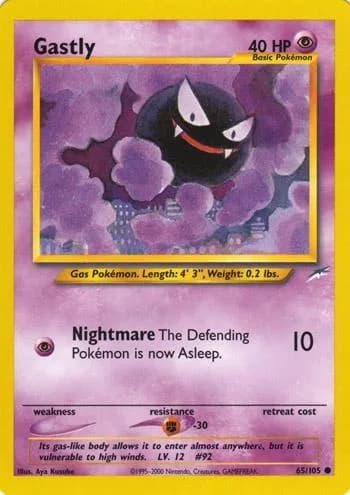 Unlimited Gastly card front, Neo Destiny 65/105