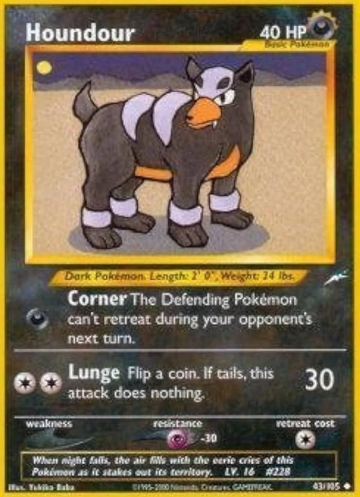 Unlimited Houndour card front, Neo Destiny 43/105