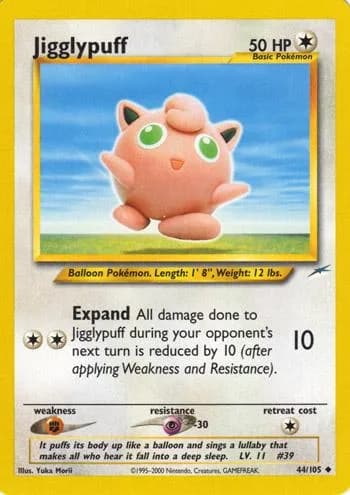 Unlimited Jigglypuff card front, Neo Destiny 44/105
