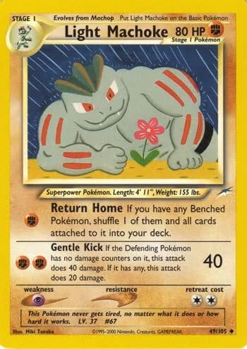 Unlimited Light Machoke card front, Neo Destiny 49/105
