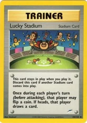 Unlimited Lucky Stadium card front, Neo Destiny 100/105