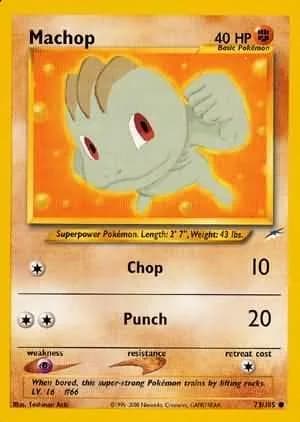 Unlimited Machop card front, Neo Destiny 73/105