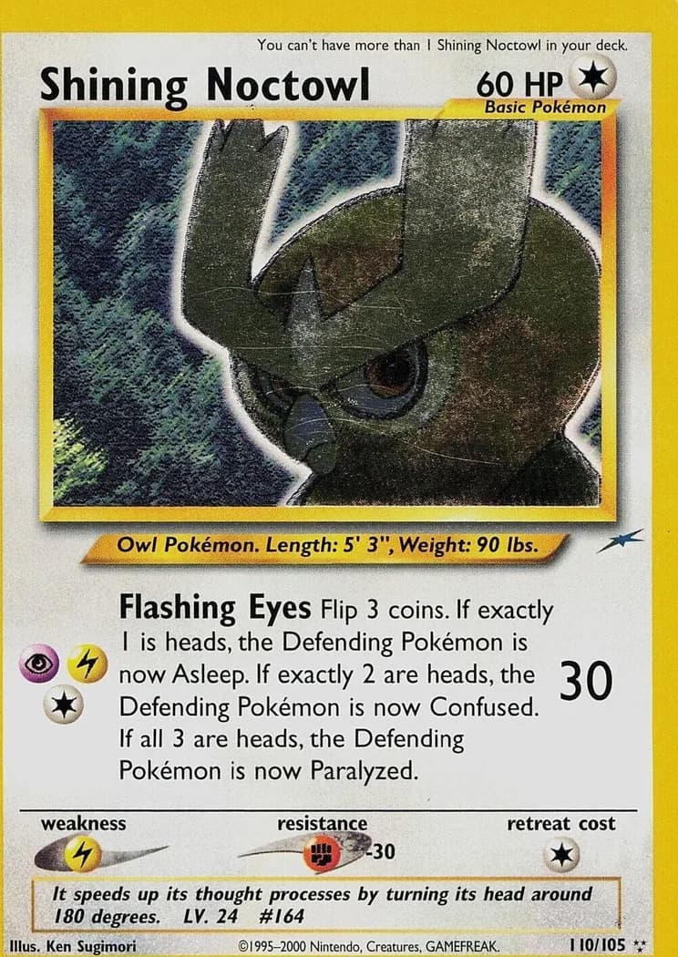 Unlimited Shining Noctowl card front, Neo Destiny 110/105