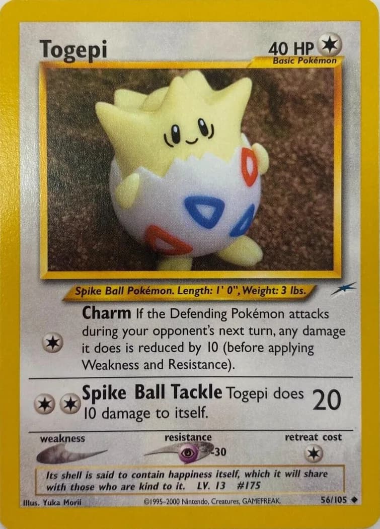 Unlimited Togepi card front, Neo Destiny 56/105
