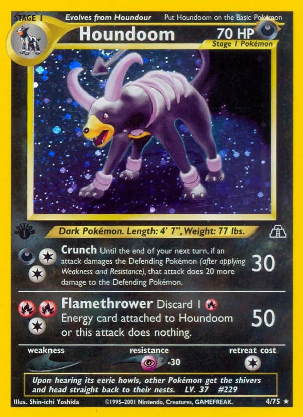 Houndoom card front, Neo Discovery 4/75