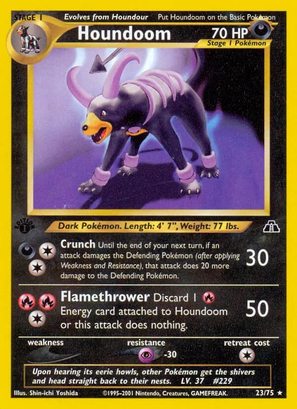 Houndoom card front, Neo Discovery 23/75