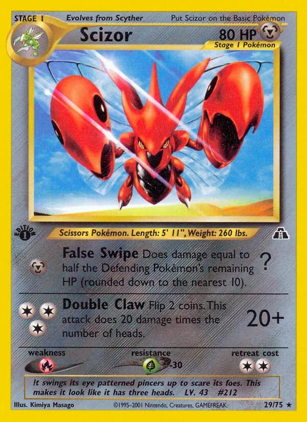 Scizor card front, Neo Discovery 29/75