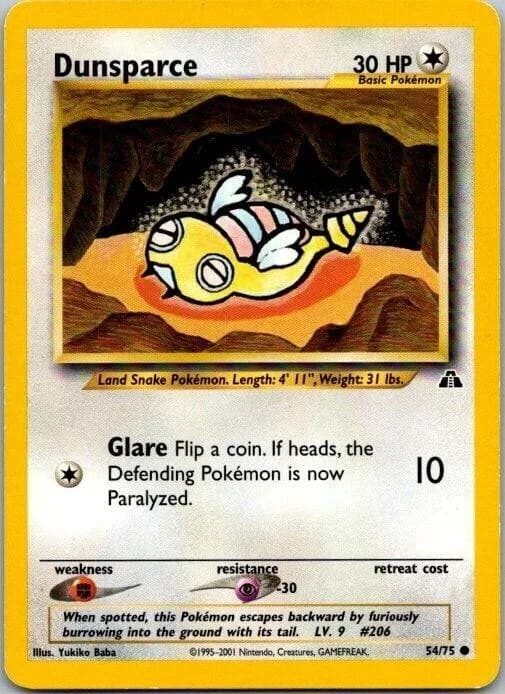 Unlimited Dunsparce card front, Neo Discovery 54/75