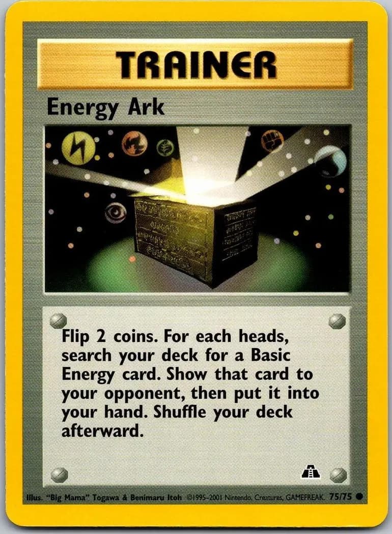 Unlimited Energy Ark card front, Neo Discovery 75/75