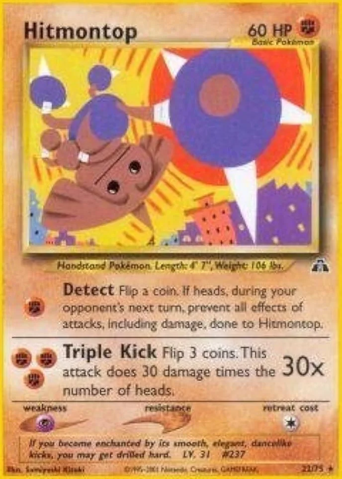 Unlimited Hitmontop card front, Neo Discovery 22/75