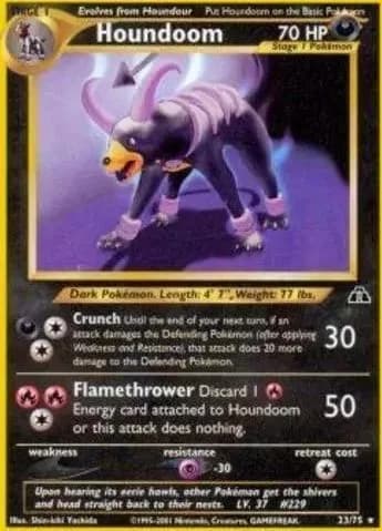 Houndoom card front, Neo Discovery 23/75