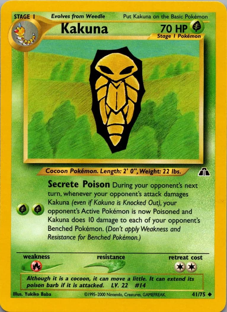 Unlimited Kakuna card front, Neo Discovery 41/75