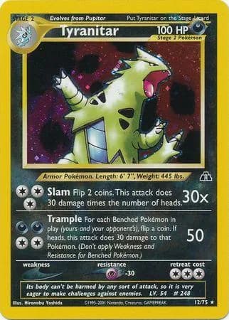 Tyranitar card front, Neo Discovery 12/75