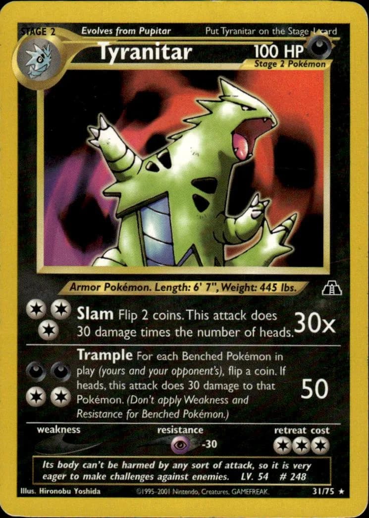 Tyranitar card front, Neo Discovery 31/75