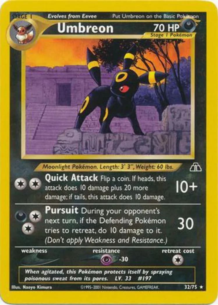 Umbreon card front, Neo Discovery 32/75
